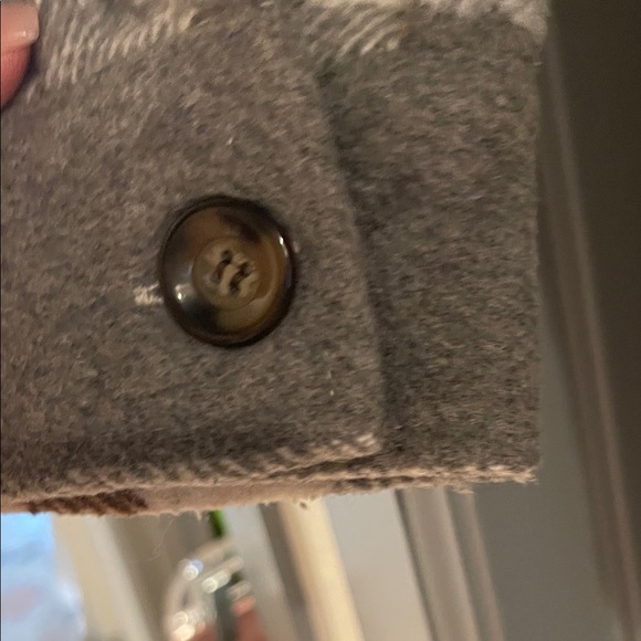 Plaid Button-Up Jacket - Brown and Gray - Picture 5 of 10